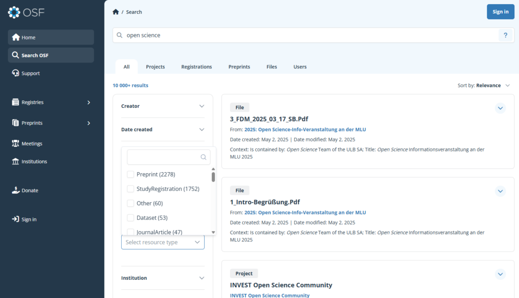 Open Science Framework (OSF)